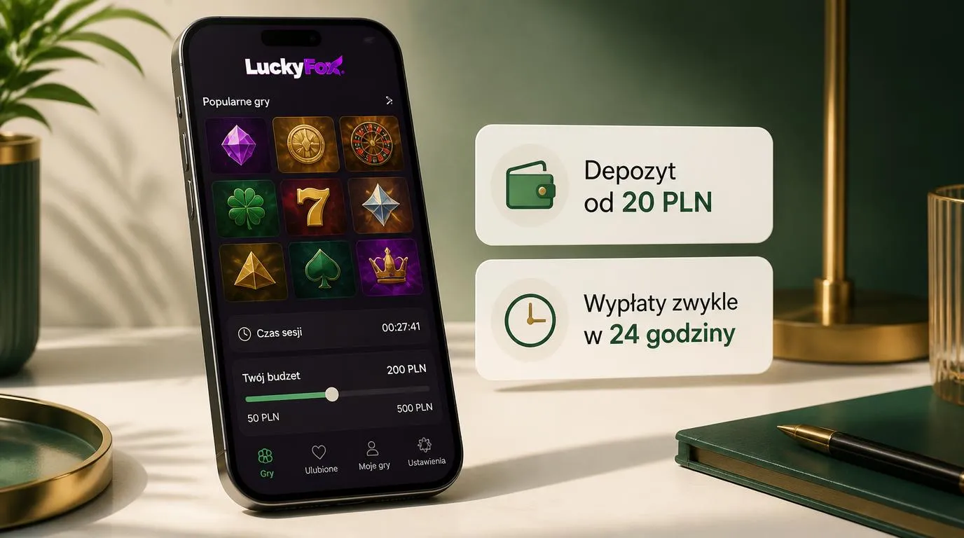 Widok kasjera w PLN z minimalną wpłatą 20 PLN, limitem wypłaty 20 000 PLN i wyborem metod płatności