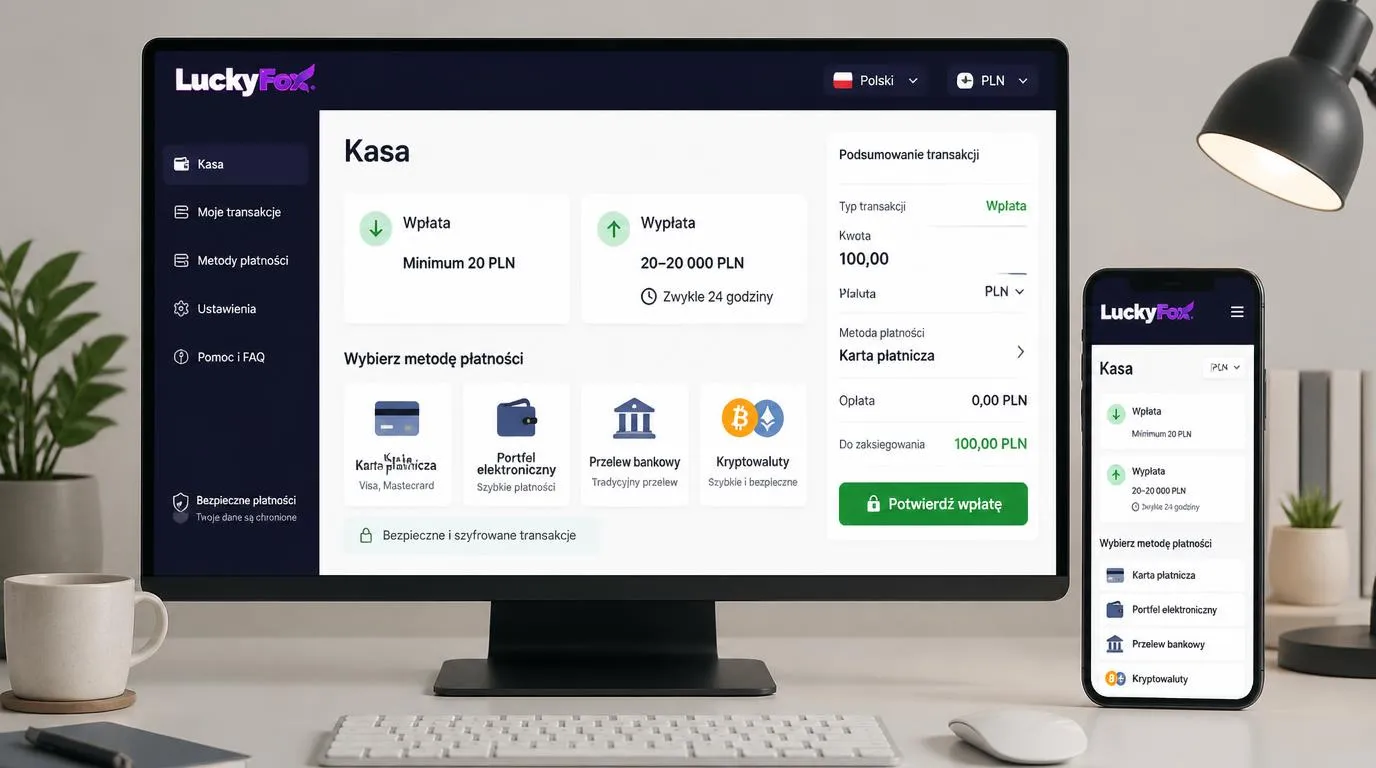 Panel bonusu powitalnego z ofertą 100% do 500 PLN, 100 darmowymi spinami i minimalnym depozytem 20 PLN